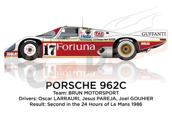 Porsche 962C n.17 second in the 24 Hours of Le Mans 1986