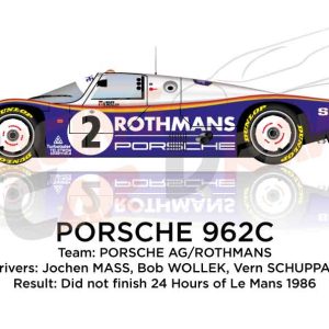 Porsche 962C n.2 did not finish 24 Hours of Le Mans 1986