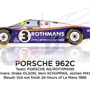 Porsche 962C n.3 did not finish 24 Hours of Le Mans 1986