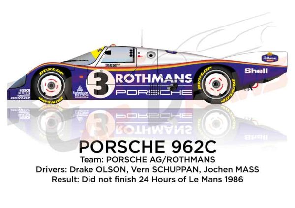 Porsche 962C n.3 did not finish 24 Hours of Le Mans 1986