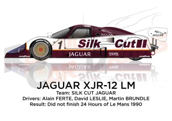 Jaguar XJR-12 n.1 did not finish at the 24 Hours of Le Mans 1990