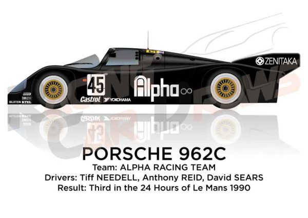 Porsche 962C n.45 third 24 Hours of Le Mans 1990