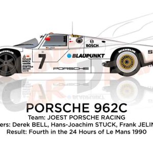 Porsche 962C n.7 fourth 24 Hours of Le Mans 1990