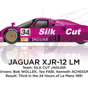 Jaguar XJR-12 n.34 third at the 24 Hours of Le Mans 1991