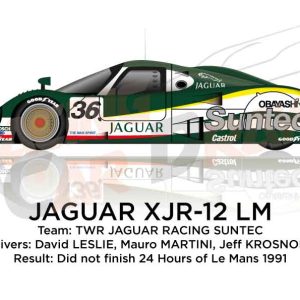 Jaguar XJR-12 n.36 did not finish 24 Hours of Le Mans 1991