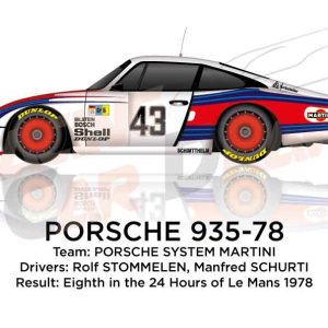 Porsche 935-78 n.43 eighth in the 24 hours of Le Mans 1978