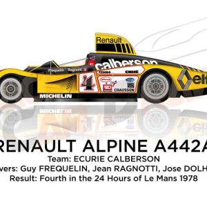 Renault Alpine A442A n.4 fourth 24 Hours of Le Mans 1978