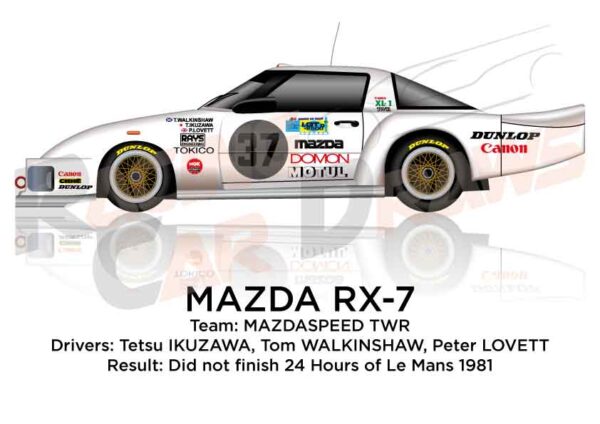 Mazda RX-7 n.37 did not finish 24 Hours of Le Mans 1981