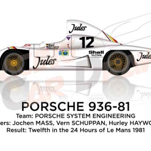 Porsche 936-81 n.12 twelfth at the 24 Hours of Le Mans 1981