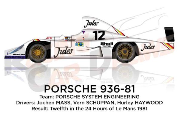 Porsche 936-81 n.12 twelfth at the 24 Hours of Le Mans 1981