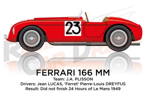 Ferrari 166 MM n.23 did not finish 24 Hours of Le Mans 1949