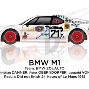 BMW M1 n.71 did not finish in the 24 hours of Le Mans 1981