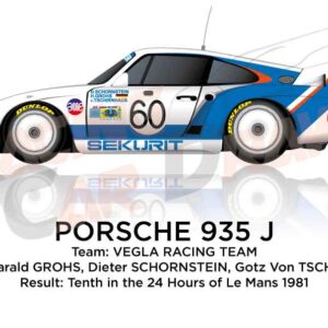 Porsche 935 J n.60 tenth in the 24 Hours of Le Mans 1981