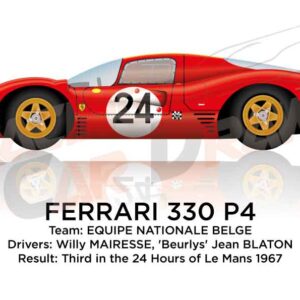 Ferrari 330 P4 n.24 third in the 24 Hours of Le Mans 1967