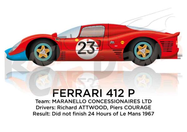 Ferrari 412 P n.23 did not finish 24 Hours of Le Mans 1967