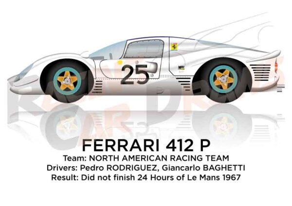 Ferrari 412 P n.25 did not finish 24 Hours of Le Mans 1967