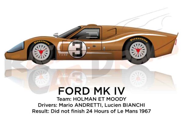 Ford MK IV n.3 did not finish at the 24 Hours of Le Mans 1967