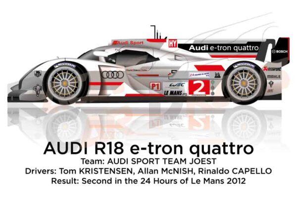 Audi R18 e-tron quattro n.2 second in the 24 Hours of Le Mans 2012