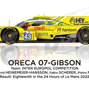 Oreca 07 - Gibson n.43 eighteenth in the 24 hours of Le Mans 2022