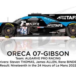 Oreca 07 - Gibson n.45 nineteenth in the 24 hours of Le Mans 2022