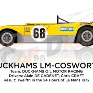 Duckhams LM - Cosworth n.68 twelfth in the 24 Hours of Le Mans 1972