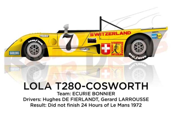 Lola T280 - Cosworth n.7 did not finish in the 24 Hours of Le Mans 1972