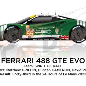 Ferrari 488 GTE EVO n.55 forty-third 24 Hours of Le Mans 2022
