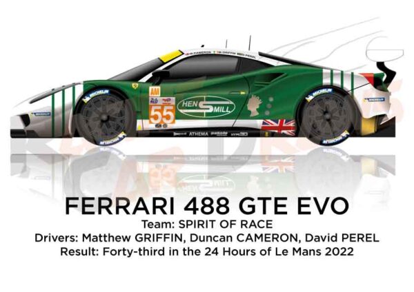 Ferrari 488 GTE EVO n.55 forty-third 24 Hours of Le Mans 2022