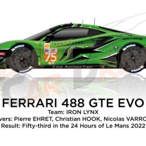 Ferrari 488 GTE EVO n.75 fifty-third 24 Hours of Le Mans 2022