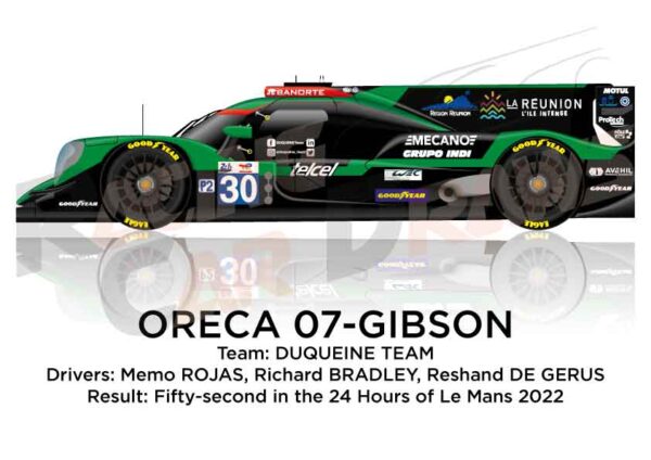 Oreca 07 - Gibson n.30 fifty-second in the 24 hours of Le Mans 2022