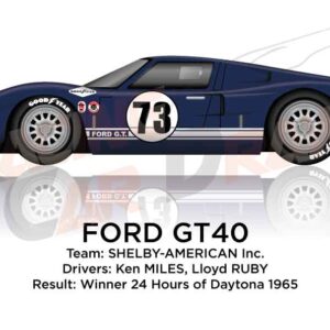 Ford GT40 n.73 winner in the 24 Hours of Daytona 1965