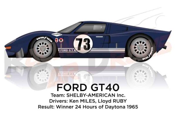 Ford GT40 n.73 winner in the 24 Hours of Daytona 1965
