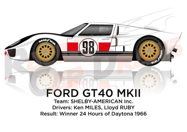 Ford GT40 MKII n.98 winner in the 24 Hours of Daytona 1966
