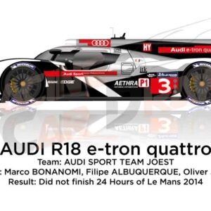 Audi R18 e-tron quattro n.3 dnf 24 Hours of Le Mans 2014