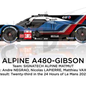 Alpine A480 - Gibson n.36 twenty-third in the 24 hours of Le Mans 2022