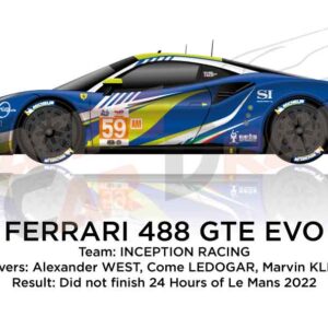 Ferrari 488 GTE EVO n.59 did not finish 24 Hours of Le Mans 2022