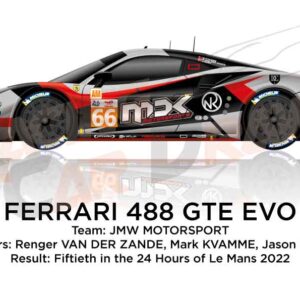 Ferrari 488 GTE EVO n.66 fiftieth 24 Hours of Le Mans 2022