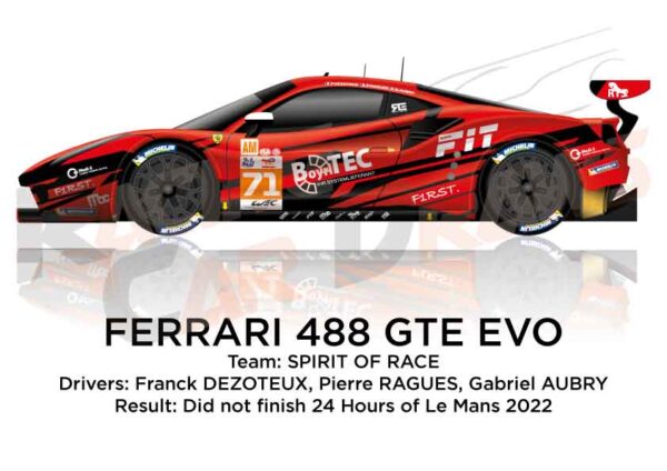 Ferrari 488 GTE EVO n.71 did not finish 24 Hours of Le Mans 2022