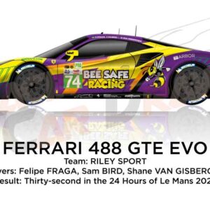 Ferrari 488 GTE EVO n.74 thirty-second 24 Hours of Le Mans 2022