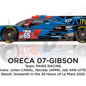 Oreca 07 - Gibson n.65 sixteenth in the 24 hours of Le Mans 2022