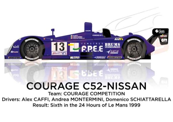Courage C52 - Nissan n.13 sixth in the 24 Hours of Le Mans 1999