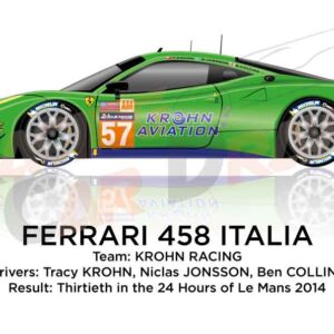 Ferrari 458 Italia n.57 finished thirtieth 24 Hours of Le Mans 2014