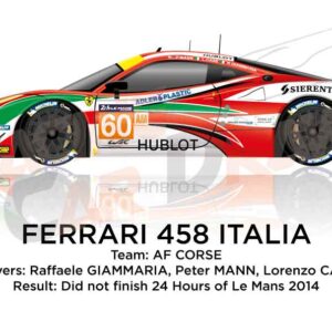 Ferrari 458 Italia n.60 did not finish 24 Hours of Le Mans 2014