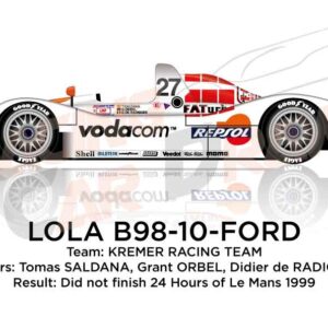Lola B98-10 - Ford n.27 at the 24 Hours of Le Mans 1999