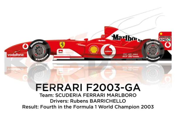 Ferrari F2003-GA n.2 fourth in the Formula 1 World Champion 2003