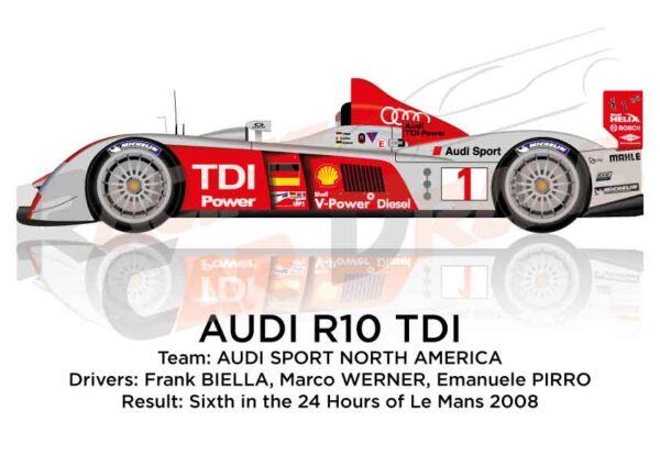 Audi R10 TDI n.1 sixth in the 24 Hours of Le Mans 2008