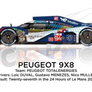 Peugeot 9X8 n.94 at the 24 Hours of Le Mans 2023