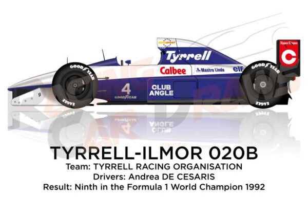 Tyrrell - Ilmor 020B n.4 ninth in the Formula 1 World Champion 1992