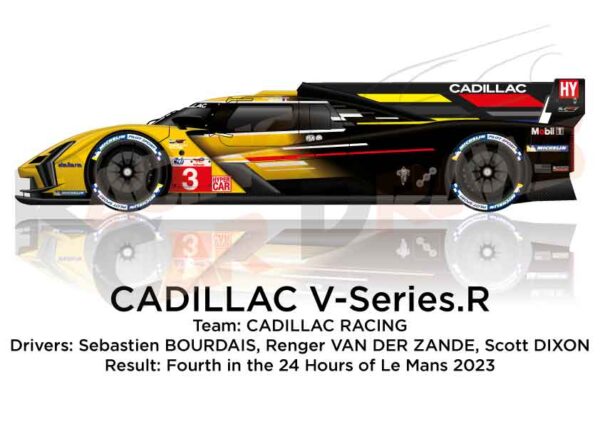 Cadillac V-Series.R n.3 fourth in the 24 Hours of Le Mans 2023