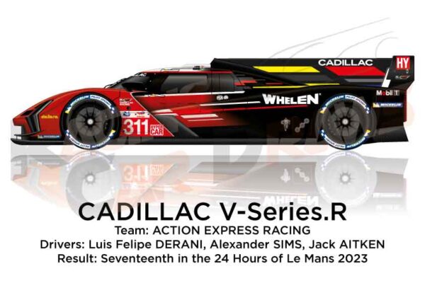 Cadillac V-Series.R n.311 seventeenth in the 24 Hours of Le Mans 2023
